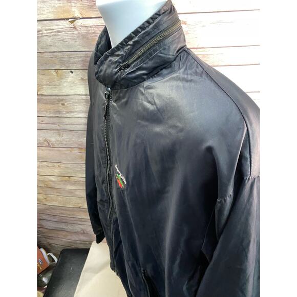 VTG 1980s BLK IZOD Club Cherry Hills Club Windbreaker Jacket Zip Up Hooded Sz XL - Picture 10 of 12